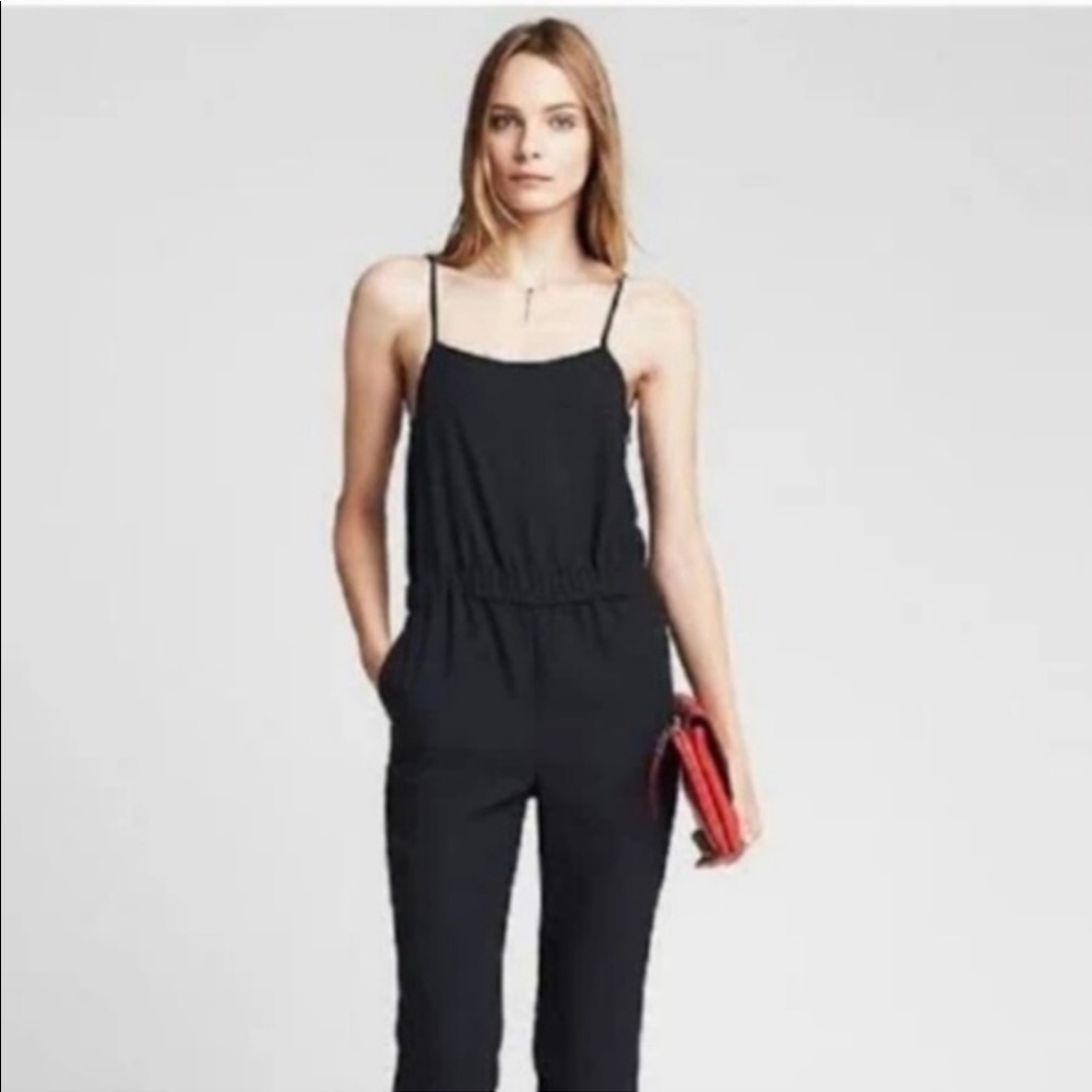 Banana Republic black jumpsuit spaghetti strap